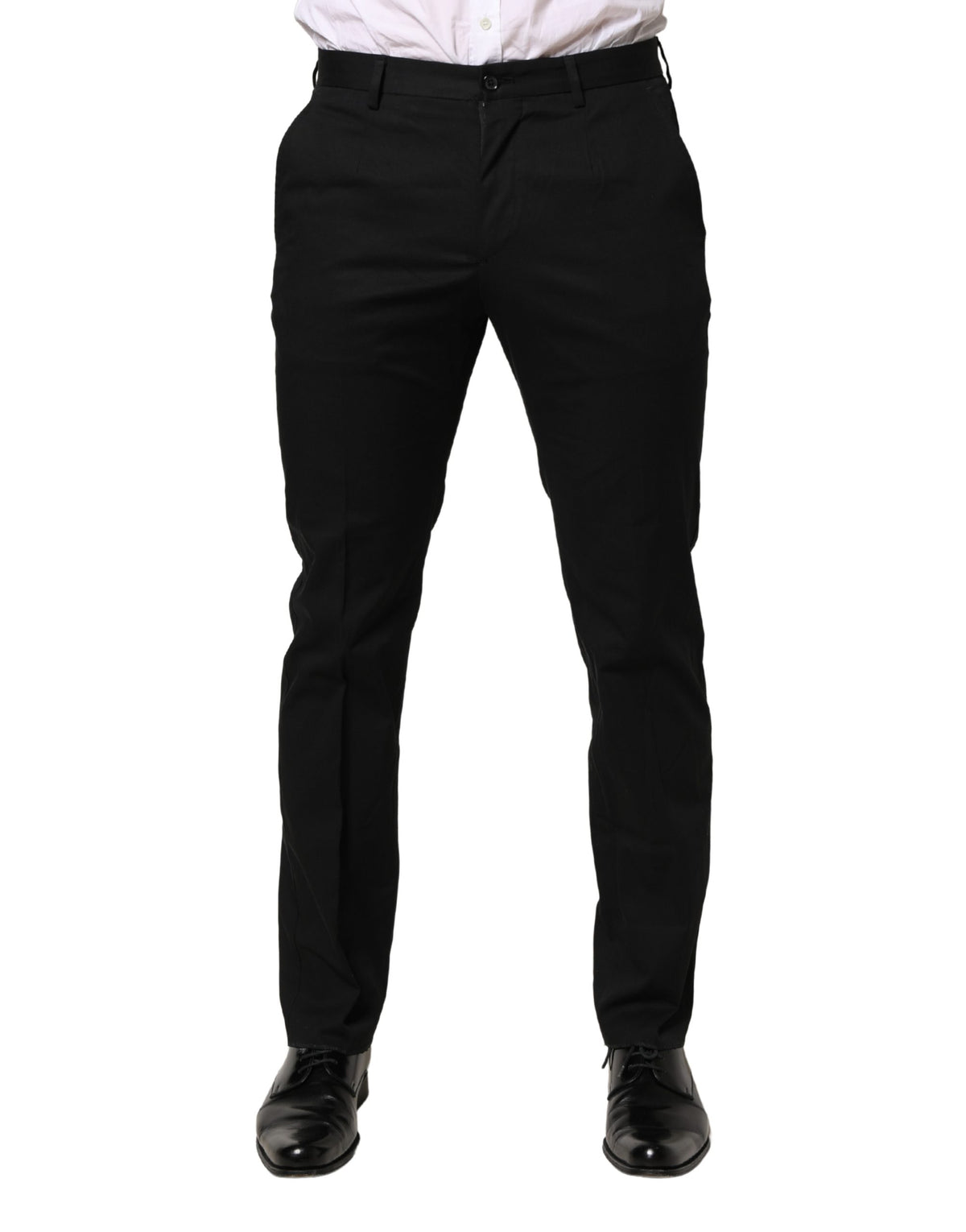 Dolce & Gabbana Schwarze Baumwoll-Skinny-Hose für formelle Anlässe