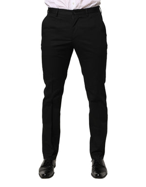 Dolce & Gabbana Schwarze Baumwoll-Skinny-Hose für formelle Anlässe