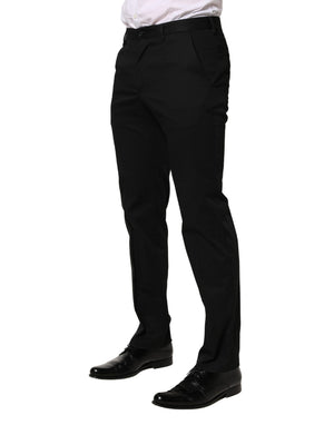 Dolce & Gabbana Schwarze Baumwoll-Skinny-Hose für formelle Anlässe