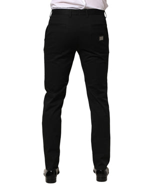 Dolce & Gabbana Schwarze Baumwoll-Skinny-Hose für formelle Anlässe