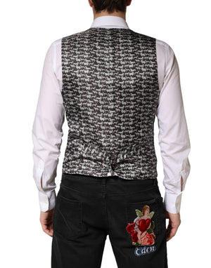Dolce & Gabbana Schwarze Wollweste für Herren – Formeller Schnitt
