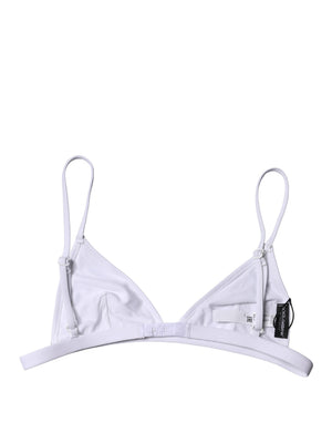 Dolce & Gabbana Bikini-Oberteil Weißes Nylon Dreieck Bademode Strandmode Bikini