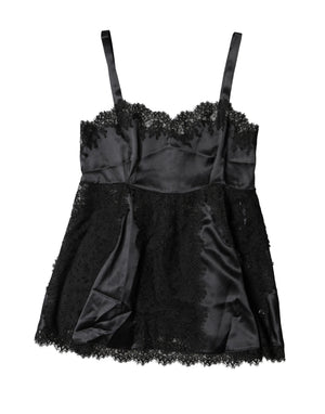 Dolce & Gabbana Schwarzes Spitzen-Dessous-Top aus Seide