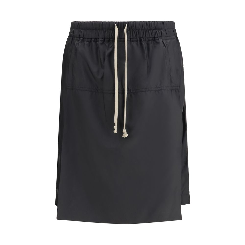 Moncler x Rick Owens Schwarze Bermuda-Shorts aus Polyester