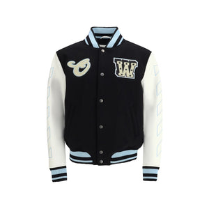 Off-White Schwarzer Oves Aries Bomber aus Wolle