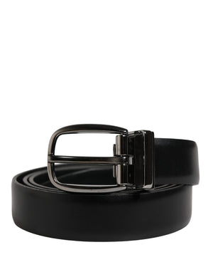 Dolce & Gabbana Herrenschließe Gürtel aus schwarzem Leder