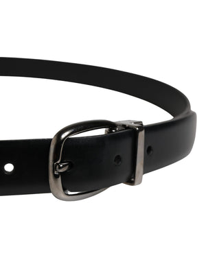Dolce & Gabbana Herrenschließe Gürtel aus schwarzem Leder