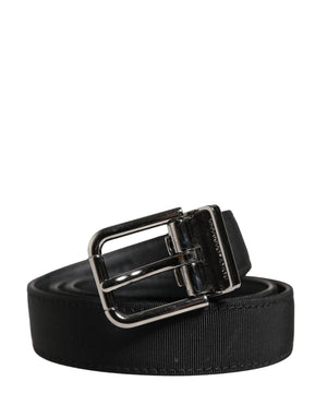 Dolce & Gabbana Herren Gürtel aus Viskose mit Leder und Metallschnalle in Schwarz