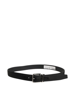 Dolce & Gabbana Herren Gürtel aus Viskose mit Leder und Metallschnalle in Schwarz