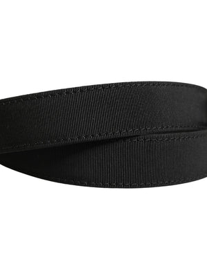 Dolce & Gabbana Herren Gürtel aus Viskose mit Leder und Metallschnalle in Schwarz