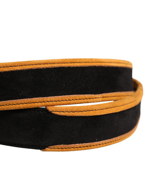 Dolce & Gabbana Herren Gürtel Schwarz Orange Polyester Metallschnalle
