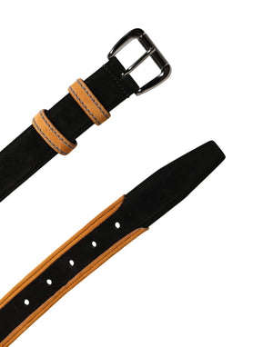 Dolce & Gabbana Herren Gürtel Schwarz Orange Polyester Metallschnalle