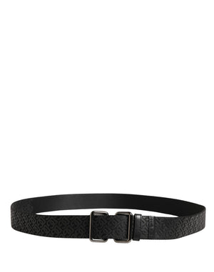 Dolce & Gabbana Herren Gürtel Schwarz DG Logo Polyester Metallschnalle