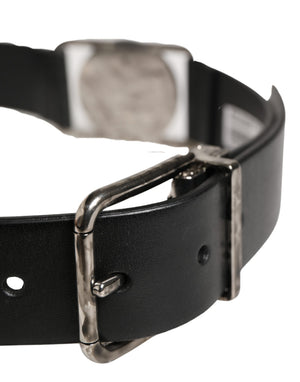 Dolce & Gabbana Herrenschließe Gürtel aus schwarzem Leder