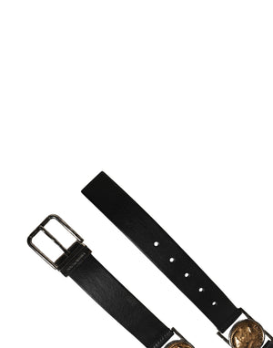 Dolce & Gabbana Herrenschließe Gürtel aus schwarzem Leder