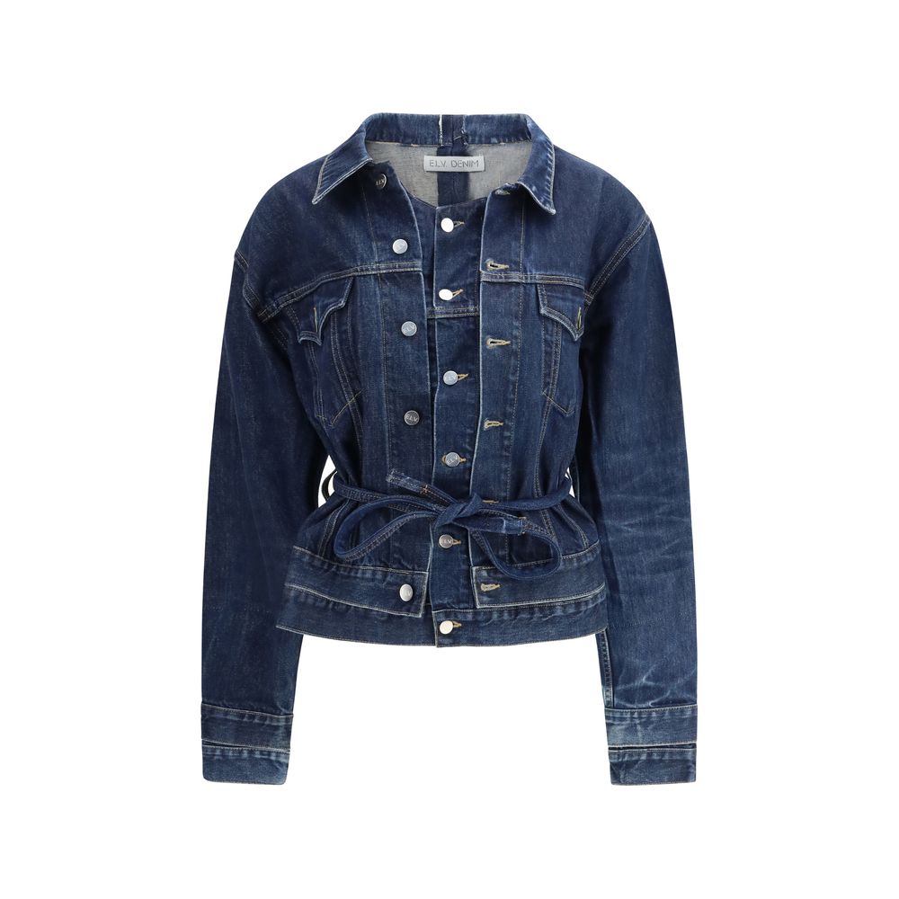 E.L.V. DENIM Blaue Jeansjacke aus Baumwolle