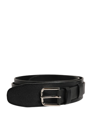 Dolce & Gabbana Herrenschließe Gürtel aus schwarzem Leder
