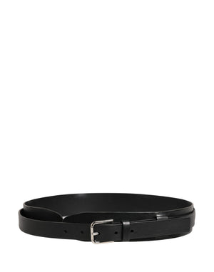 Dolce & Gabbana Herrenschließe Gürtel aus schwarzem Leder