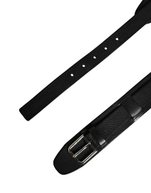 Dolce & Gabbana Herrenschließe Gürtel aus schwarzem Leder