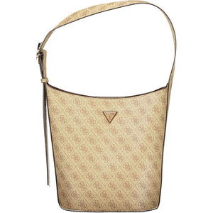 Guess Jeans Damen-Handtasche aus beigem Polyurethan
