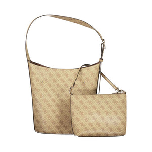 Guess Jeans Damen-Handtasche aus beigem Polyurethan