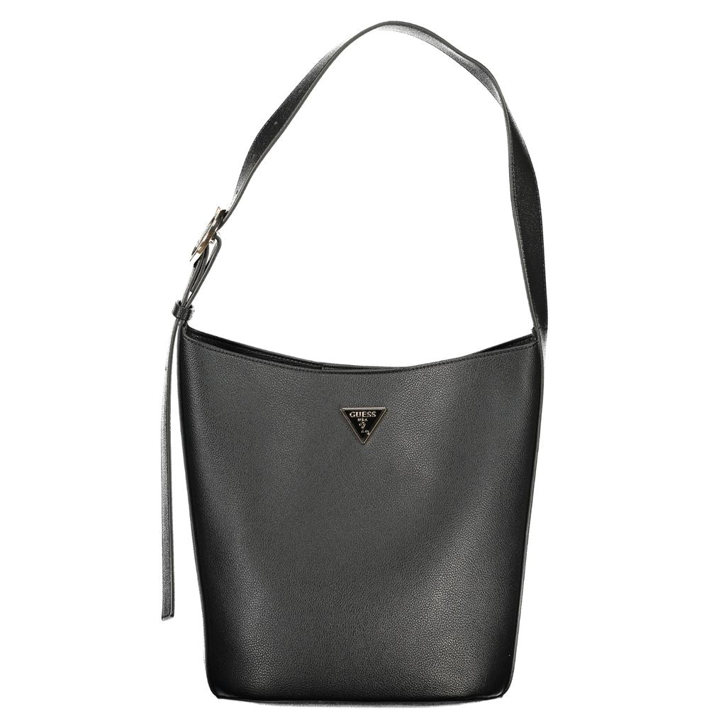 Guess Jeans Schwarze Damen-Handtasche aus Polyurethan
