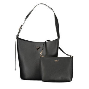 Guess Jeans Schwarze Damen-Handtasche aus Polyurethan