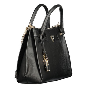 Guess Jeans Schwarze Damen-Handtasche aus Polyurethan