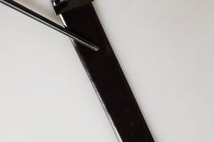Dolce & Gabbana Schwarzer Ledergürtel mit Doppelriemen und silberner Schnalle