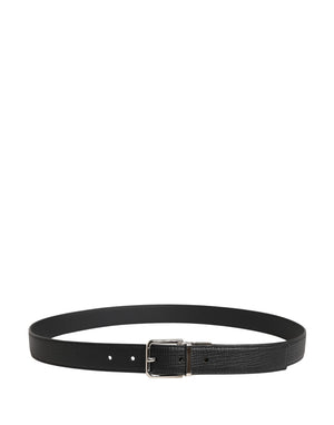 Dolce & Gabbana Herrenschließe Gürtel aus schwarzem Leder