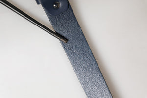 Dolce & Gabbana Blauer Kalbsleder-Gürtel mit Logo und Metallschnalle