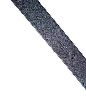 Dolce & Gabbana Herren Gürtel aus blauem Kalbsleder mit Logo und Metallschnalle