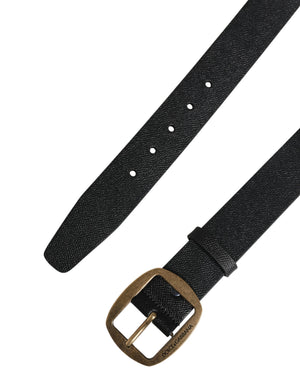Dolce & Gabbana Herrenschließe Gürtel aus schwarzem Leder