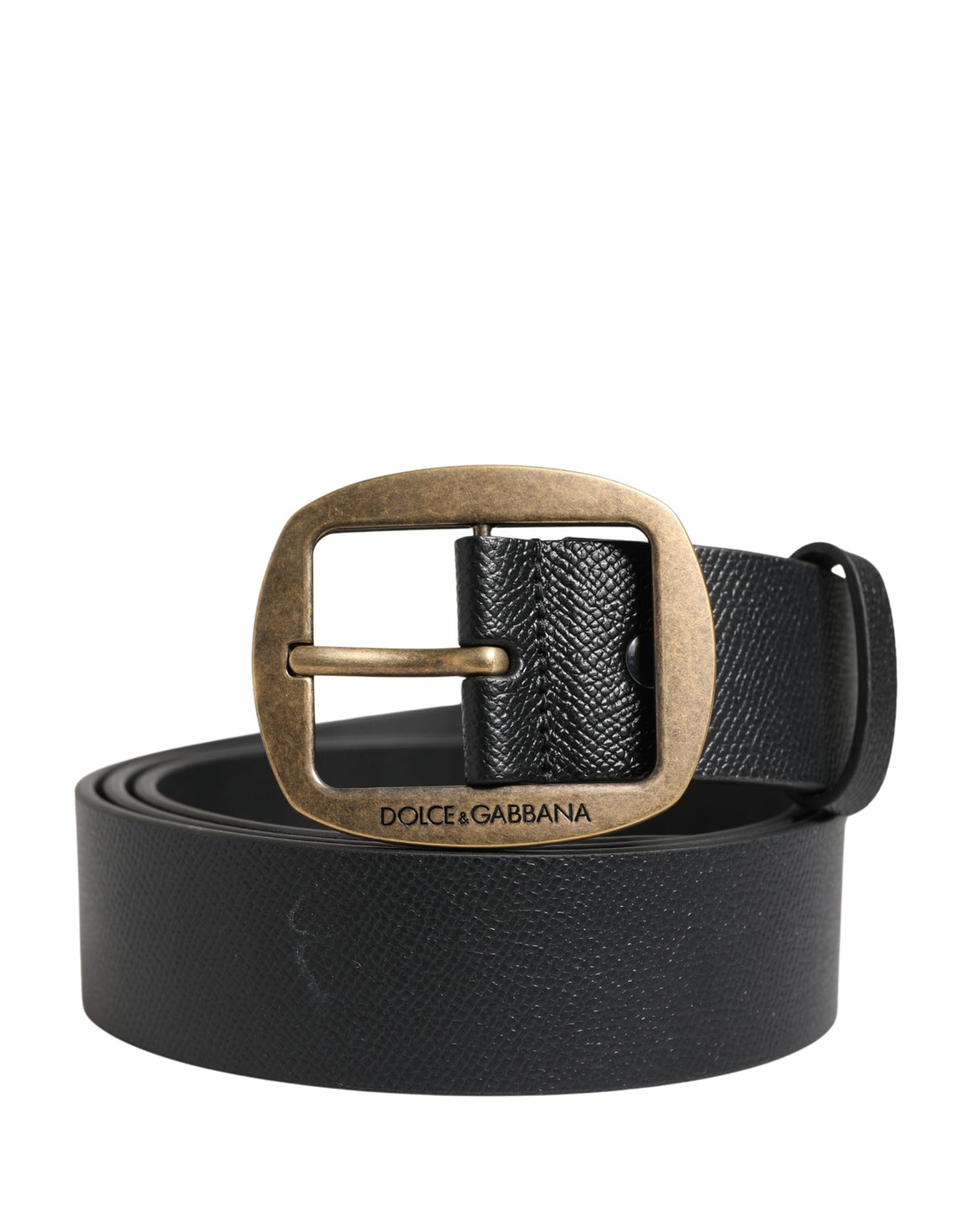 Dolce & Gabbana Herrenschließe Gürtel aus schwarzem Leder