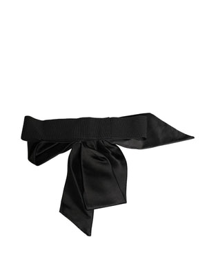 Dolce & Gabbana Schwarzer Seiden-Satin-Gürtel, breit, für Damen