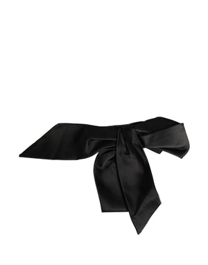 Dolce & Gabbana Schwarzer Seiden-Satin-Gürtel, breit, für Damen