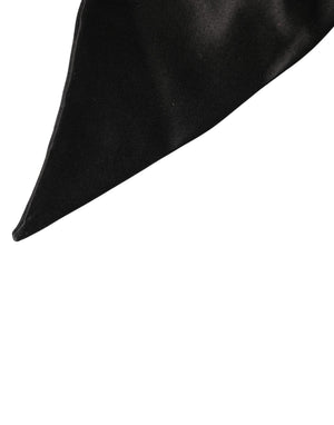 Dolce & Gabbana Schwarzer Seiden-Satin-Gürtel, breit, für Damen