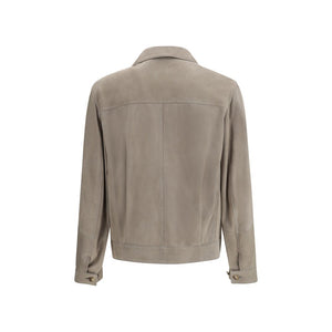 Brunello Cucinelli Zweifarbige Kalbslederjacke Bos Taurus