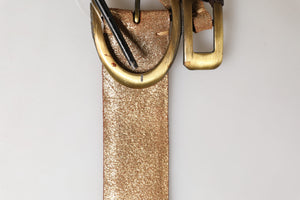 Ermanno Scervino Gürtel aus Leder mit geflochtenem Metallverschluss in Gold