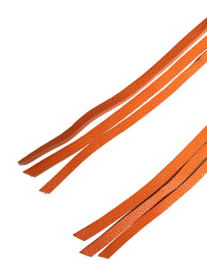 Scervino Street Orange Leder Gürtel mit Kettendetails und Metallschnalle