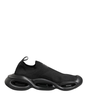 Dolce & Gabbana Schwarze Slip-On Wave Low-Top Sneaker Schuhe