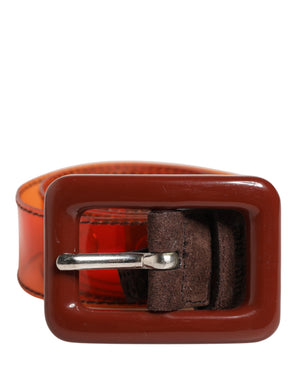 Miu Miu Orange PVC Taillengürtel mit quadratischer Schnalle für Damen