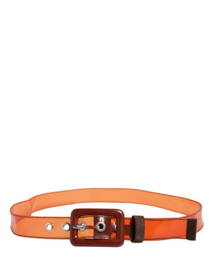 Miu Miu Orange PVC Taillengürtel mit quadratischer Schnalle für Damen