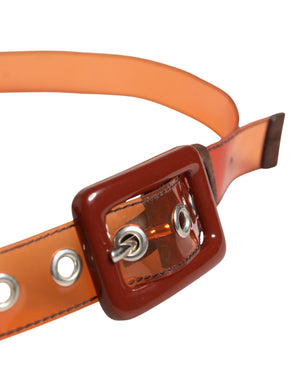 Miu Miu Orange PVC Taillengürtel mit quadratischer Schnalle für Damen