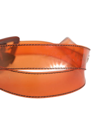 Miu Miu Orange PVC Taillengürtel mit quadratischer Schnalle für Damen