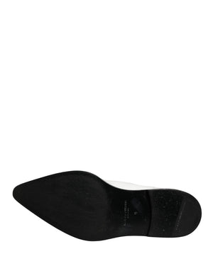 Dolce & Gabbana Weiße Leder Chelsea Slip-On Stiefeletten Schuhe