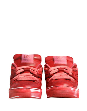Dolce & Gabbana Herren-Sneaker aus rotem Wildleder mit Used-Look