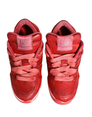 Dolce & Gabbana Herren-Sneaker aus rotem Wildleder mit Used-Look
