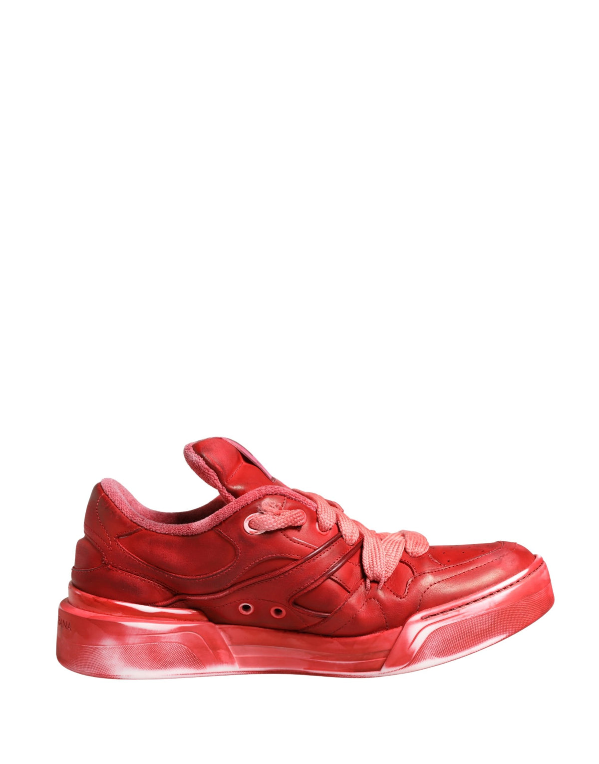 Dolce & Gabbana Herren-Sneaker aus rotem Wildleder mit Used-Look