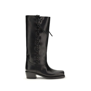 Paris Texas Schwarze Schnürstiefel aus Kalbsleder Bos Taurus